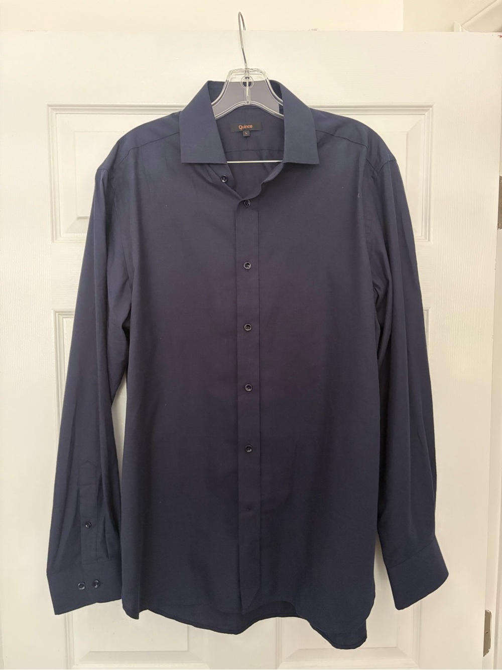 Quince Men's Long-Sleeve Dress Shirt - Navy Blue L